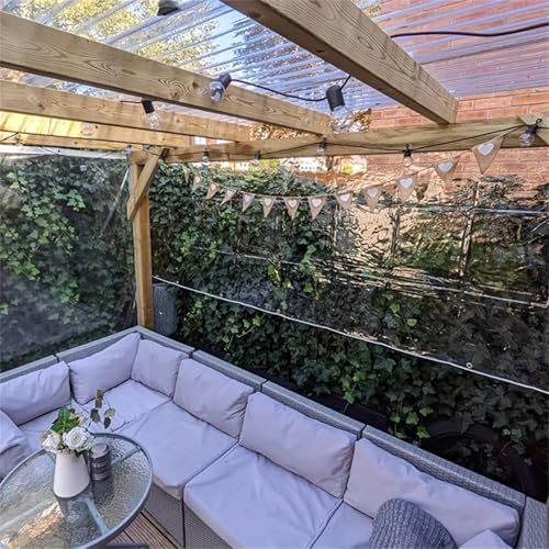 Clear Tarp, 14 Mil Heavy Duty Waterproof Clear PVC Tarp, 420g/M² Clear Tarps with Grommets for Camping, Plants Greenhouse, Cars and Patio, 6' x 8' - size: 6x8 FT