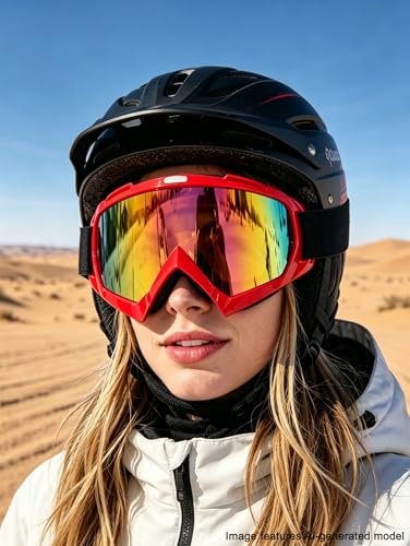 2Pcs Dirt Bike Goggles Motocross Motorcycle ATV MX Riding Goggles - color: Black Frame+red Frame (Colorful Lens)