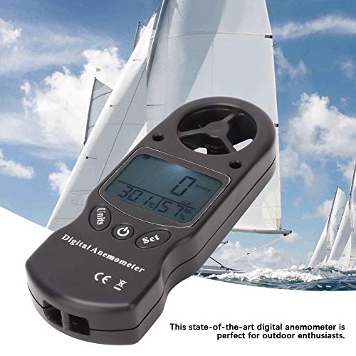 Qqmora TL300 Mini Digital Anemometer Hygrometer for Outdoor Activities, Digital Wind Speed Anemometer Beaufort Scale Measurement