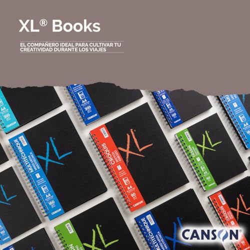 CANSON XL Textured Mixed Media 160gsm A5 Paper, Medium Grain, Spiral Pad Long Side, 60 White Sheets, For Professional Artists & Students - style: A5 160GSM 60 SHEETS