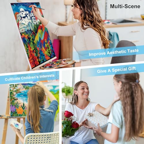 Paint by Numbers Kit for Adults, Beach Cow DIY Acrylic Canvas Painting Set - color: BOP1PNF16