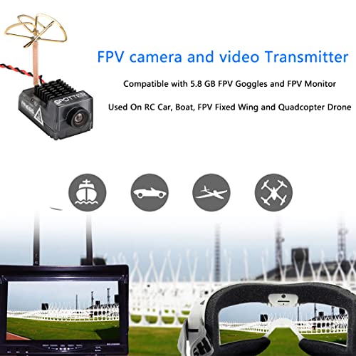 SoloGood FPV Camera and Transmitter Kit FOV170 5.8G 40CH VTX Supports Mic