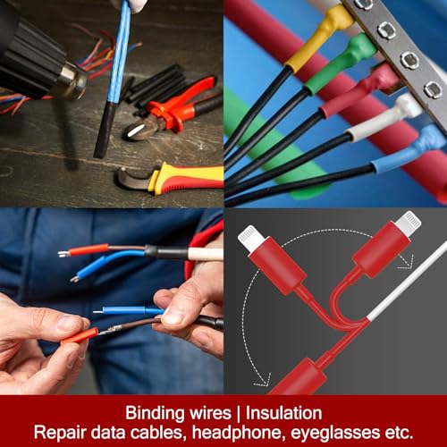 Chanzon 7-Size Heat Shrink Tubing Kit 300Pcs 3:1 Red Sleeving Wrap 1.77" - color: 3.Red(300pcs)