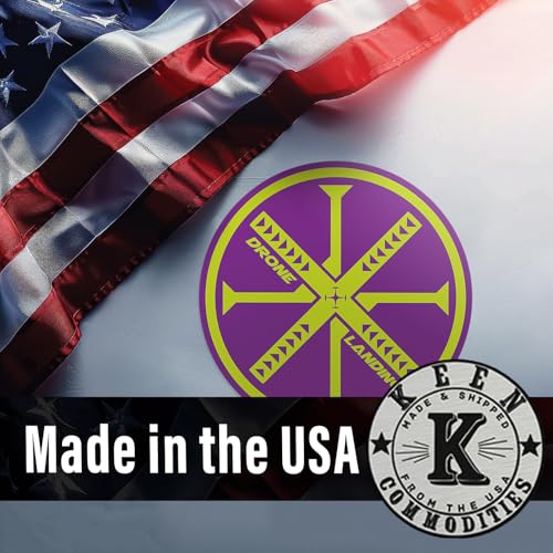 Drone Landing Pad Case Decal Sticker – 5.5" Vinyl – Choose Color/Design – FPV & DJI Case Marker – Weatherproof UV-Printed by KCD (Quad Spoke, Purple/Green) - color: Purple/Green, style: Quad Spoke