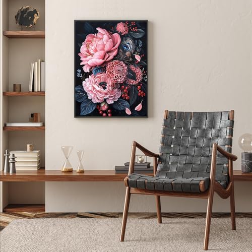 Flowers Diamond Art Kits for Adults, Feathers 5D Diamond Painting Kits - color: CM083