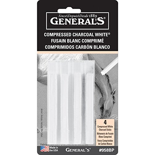 Compressed Charcoal Sticks 4/Pkg-White - 2B, 4B & 6B3