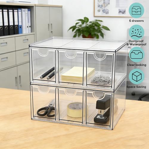 Prsildan Tea Bag Organizer K Cup Holder Drawer Coffee Pods Storage, 2 Pack - size: Stackable-6 Drawers