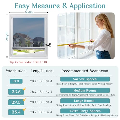 Haton Window Tint for Home, One Way Film, Silver 35.4" x 157.4" - color: Silver Silver, size: 35.4" x 157.4"