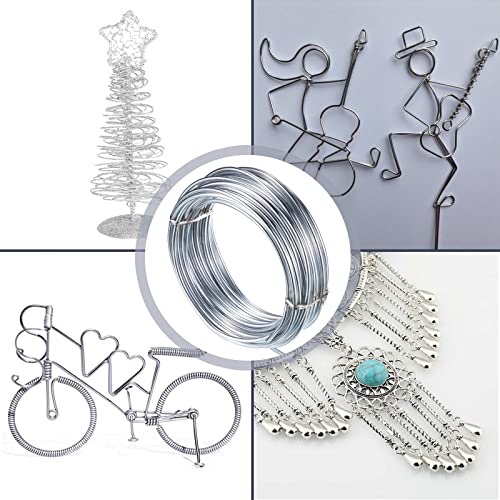 3mm Aluminum Craft Wire, 50 Feet 9 Gauge Bendable Anodized Metal Wire for Sculpting, Jewelry Making, Armature Making, Wire Weaving and Wrapping - size: 3mm, style: Silver