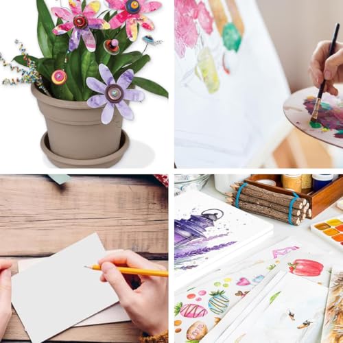 50 Sheets Watercolor Paper Bulk 5 x 7 Inch Cold Press Thick Water Colour Paper Cotton White Art Paper for Kids Students Artists Drawing Paint