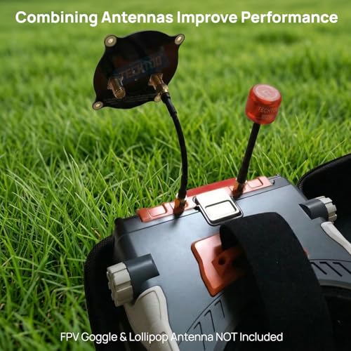 TECHTOO FPV Antenna 5.8GHz Triple Feed Patch Antenna, High Gain 9.4dBi Directional Circularly Polarized LHCP RHCP SMA Connector with 50ohm Load Terminator for FPV Racing Drone