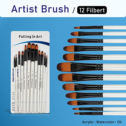 Falling in Art 48 PCS Painting Brushes Sets, Artist Paintbrushes - style: 48 PCS Brush Set