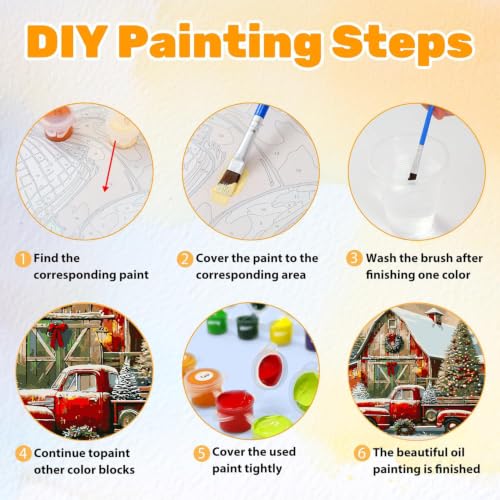 igoodom Christmas Truck Paint by Numbers Kit for Adults, Paint by Numbes - color: MY338, size: 19.7x15.7in(50x40cm)