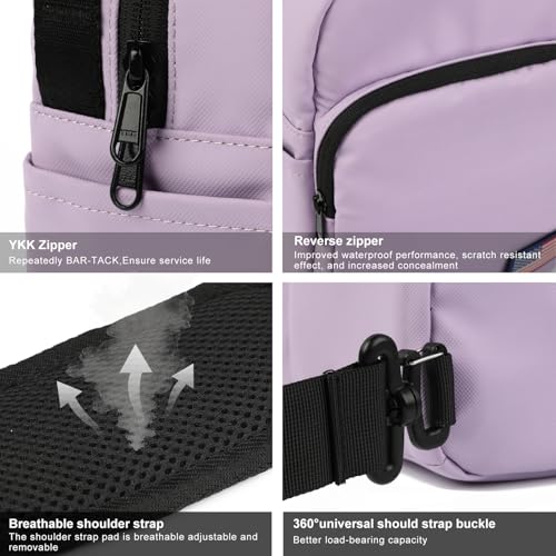 Besnfoto Camera Bag Crossbody Small Cute Camera Bag Purse Women Waterproof Leather Travel Shoulder Case Sling Designer for Mirrorless or DSLR SLR - color: Purple
