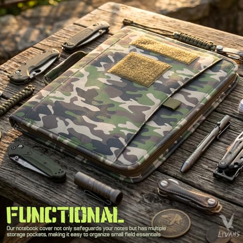 Livans Portfolio Padfolio Binder Detachable 3-Ring Planner - color: Camogreen