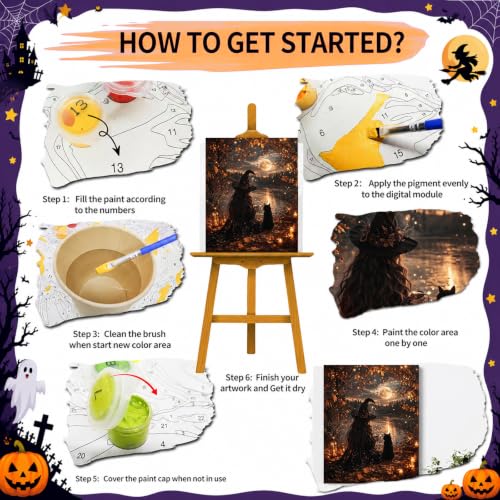 SUJINMEI Witch Paint by Numbers Kit for Adults Without Frame 16X20 inch - color: MT23074-US