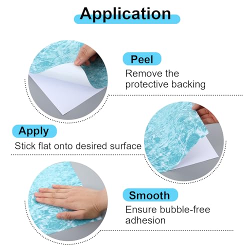 6 PCS Artificial Ripple Water Effect Sheets Fake Water Self Adhesive