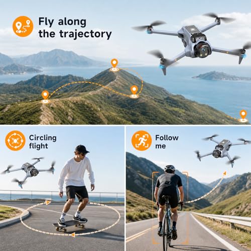 GPS Drones with Camera for Adults 4K EIS, Foldable 5G RC Camera Drones - color: CT66-3B