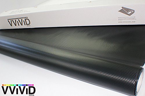 VViViD XPO Black Carbon Fiber Car Wrap Vinyl Roll Featuring Air Release Technology (10ft x 5ft) - size: 10ft x 5ft