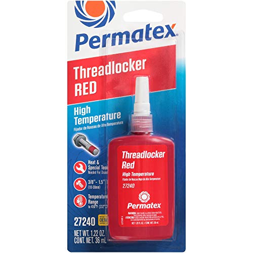 Permatex 27240-6PK High Temperature Threadlocker Red, 36 ml (Pack of 6) - color: Liquid - High Temperature, size: 36 ml (Pack of 6)