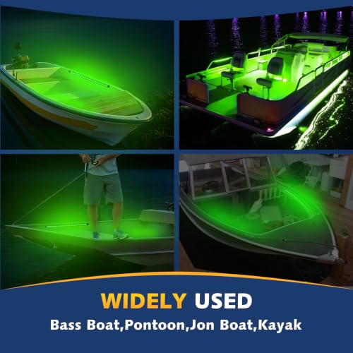Boat Navigation Lights LED, Green Boat Lights LED Waterproof, Marine Navigation Bow Light for Night Fishing, Boating, Navigating, Lighting, Fits for Pontoon, Bass & Jon Boats, Yacht - color: Green