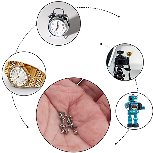 800Pcs Tiny Screws for Electronics, Micro Small Pan Head Machine Screws Assortment Kit for Eyeglasses, Watches, Clocks, Mobile Phone, M1/M1.2/M1.4/M1.6/M1.7 (800)