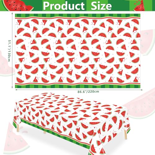 4 Pack Watermelon Tablecloths Melon Table Cloth Melon Party Tablecloth Watermelon Table Covers Fruit Birthday Table Cloth for Summer Beach Pool Party Supply 51 x 86 Inch - color: White