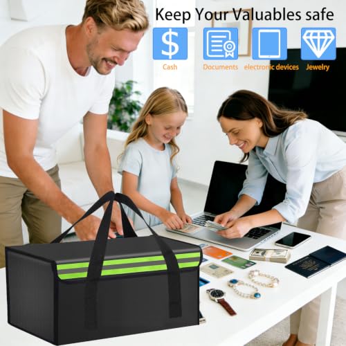 17.8"x9.8"x9.8" Lipo Safe Bag Fireproof Bag for Lipo Battery Pack Storage Charging Transport,Home Office Travel Fireproof Safe Storage for Cash Valuables Jewelry Passport Power bank Lipo Battery - size: 450*250*250mm