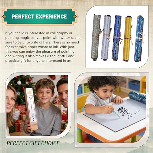 Magic Canvas Paint with Water,Reusable Calligraphy Cloth-Dark Blue - color: Light Blue