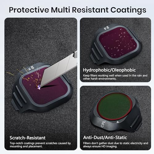 STARTRC ND/CPL Filter Set for DJI Mini 5 Pro Accessories, 3 Pack Filters ND16/64/CPL Mini 5 Pro Drone Lens Filters, Multi Coated HD Optical Glass