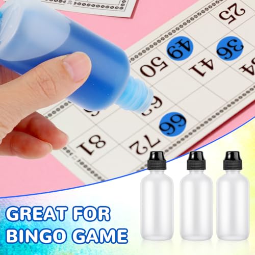 MAQUITA 24 Pieces Empty 2 Ounce Paint Daubers bottles Marker Bottle Handy Sponge Tip Paint Bottles Refillable Squeeze Bingo Daubers for Graffiti Art Wooden Boards Cloth Crafts