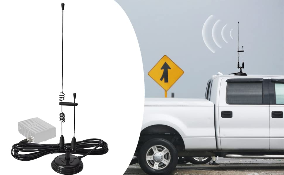 TWAYRDIO Dual Band Antenna for Ham Two Way Radio, 144/430MHz VHF UHF Mobile Car Radio Antenna Full Kit with 3.6" Magnet Mount and 13ft RG58 Coax Cable PL259 Plug for 2M/70cm Amateur Transceiver - color: Black