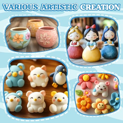 Air Dry Clay, Natural White Modeling Clay for Kids, Premium Pottery Wheel Clay for Arts and Crafts Supplies, 2.2Ibs Sculpting Material for School Classrooms, Adults Kids Toys Gifts for Christmas