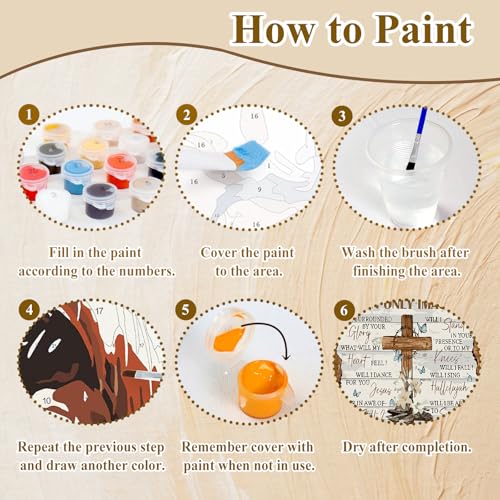 Jesus Paint by Number for Adults, Paint by Numbers Kit for Adults Beginner - color: Cross