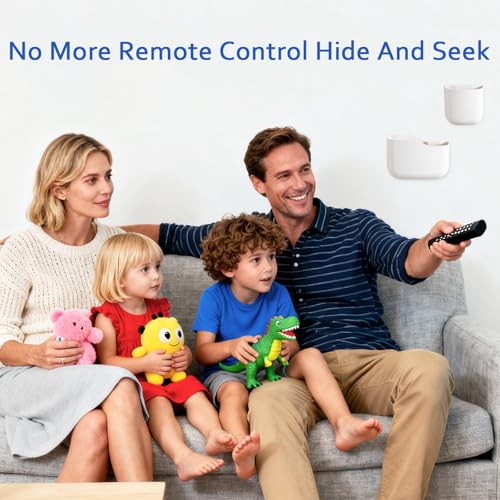 SUNFICON Wall Mount Remote Holder TV FAN Remote Control Holder Bedside Caddy Wall Organizer Phone Holder for Office Adhesive Media Player Controller Holder Box Tray Home Desk Nightstand 2 PACK WHITE - color: 2PACK WHITE
