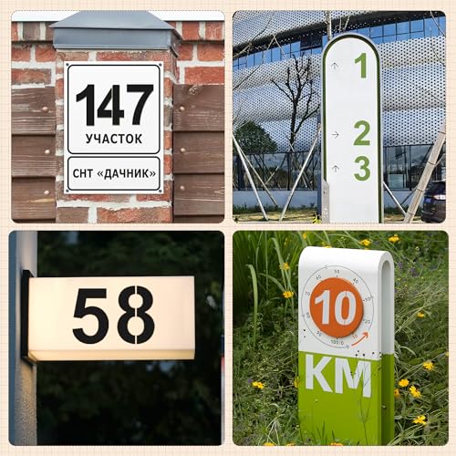 10Inch Number Stencils,10Pcs Plastic Reusable Washable Curb Stencil Kit - size: 10Inch