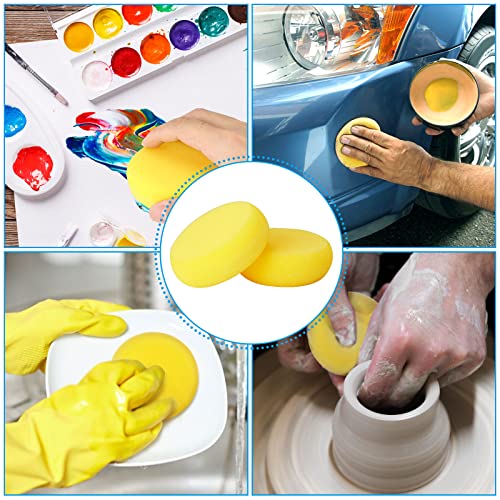 ABuff 50 Pack Painting Sponges, Round Watercolor Synthetic Sponge, Artist Sponges for Pottery, Face Painting, Crafts, Clay, Ceramics, Wall, 3 Inch