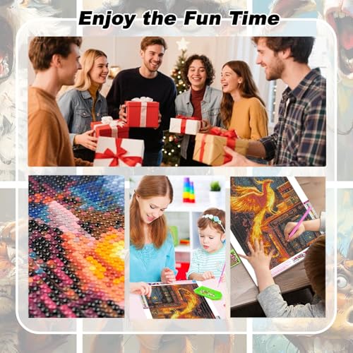 EIBEILI Diamond Art Kits for Adults-6P Funny Animal Diamond Painting Wall