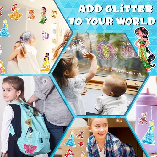 sinceroduct Diamond Art Kits for Kids, Princess Animals and Keychains - color: Gem Art Kit