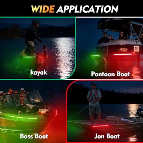 Red and Green Boat Navigation Lights, LED Boat Lights Waterproof, Bow Light for Boats LED 12V, Marine Running Light for Pontoon, Bass Boats and Kayak