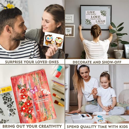 CrafTreat Reusable Dot Mandala Stencils for Painting on Wood, Canvas, Paper, Fabric, Floor, Wall and Tile - Dot Mandala Basics - 6x6 Inches - DIY Art and Craft Stencils - Dots Spiral Stencil - size: 6"x6", style: Dot Mandala Basics