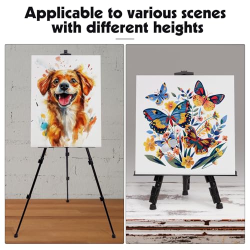 2 Pack Adjustable Art Easel Stand, 17-66 in Aluminum Tripod with Bag