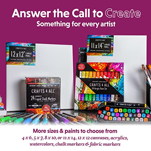 Crafts 4 All Stretched Canvas Boards for Painting - 12 Pack of 8x10 Blank Art Canvases, Framed Canvas for Painting with Acrylic & Oil Paint, Pencil, Pastels, Charcoal - style: 8x10