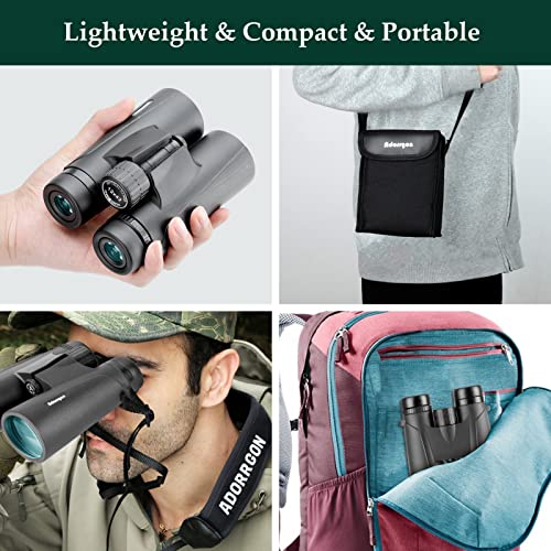 Adorrgon 12x42 High Powered Binoculars for Adults, Phone Adapter and Tripod - size: 12x42