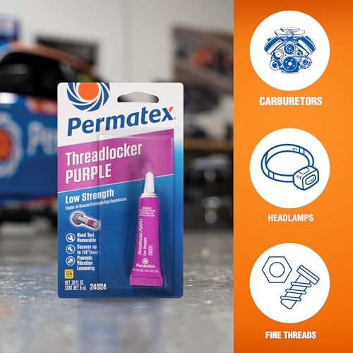 Permatex 24024-6PK Low Strength Threadlocker Purple, 6 ml (Pack of 6) - size: 6 ml (Pack of 6)