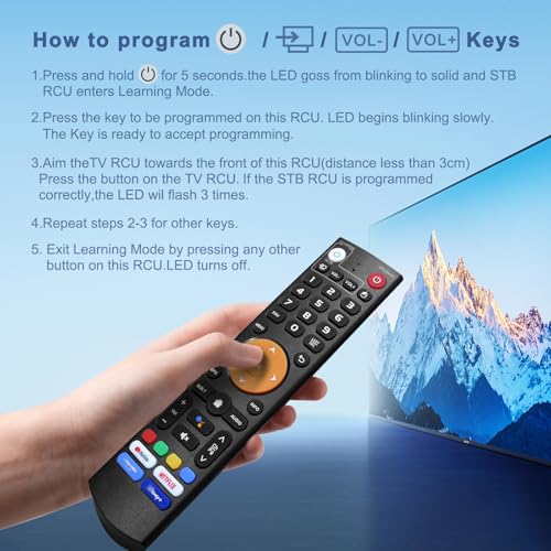Replacement Learning Bluetooth Voice Remote Control fit for vSeeBox V1/V2,V5/V1/V2/V3 Pro,V3 Plus,V1 Max,Elite,Max.