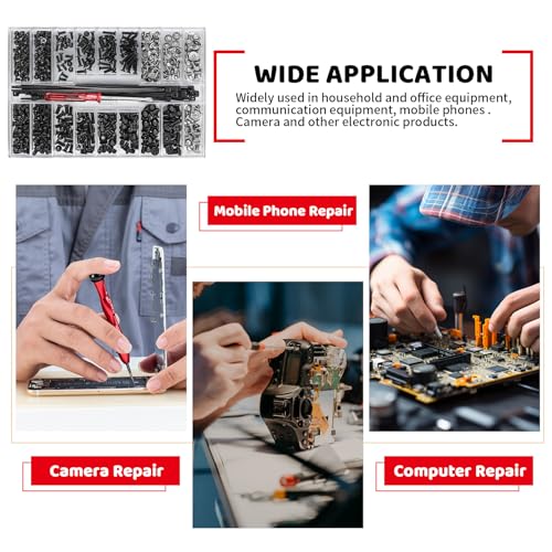 600 Pcs Small Screw Kit - M2 M2.5 M3 Screws for Electronics & Repair
