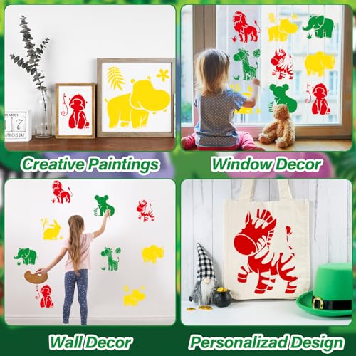 36pcs Animal Drawing Stencils for Kids 8 Inch Sidewalk Chalk Stencils - style: Animals