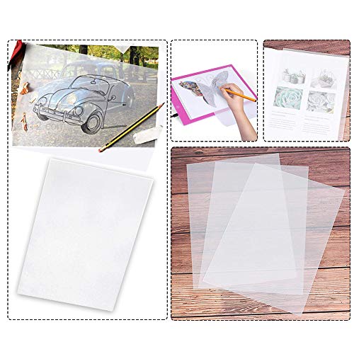 60 Sheets Carbon Transfer Paper,Tracing Paper Carbon Graphite Copy Paper with 5 Pieces Embossing Styluses Stylus Dotting Tools for Wood,Paper,Canvas and Other Art Surfaces 8.3 x 11.7 inches(6 Colors)