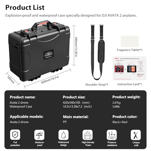 STARTRC Waterproof Carrying Hard Case for DJI Avata 2 Fly More Combo with Goggles 3(NOT for Goggles N3)/RC Motion 3/FPV Remote Controller 3,Battery Charging Hub,FPV Drone Accessories (Dual Layer)